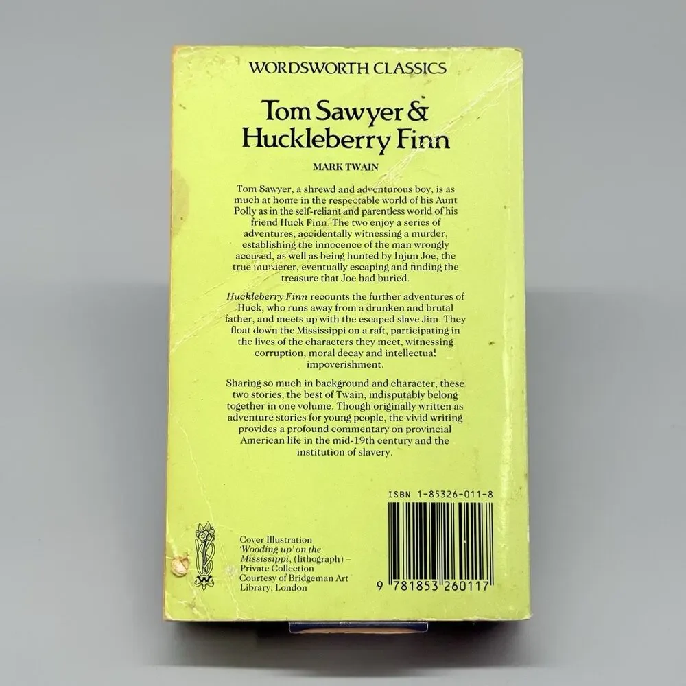 Tom Sawyer & Huckleberry Finn by Mark Twain Wordsworth Classics 1992 Paperback